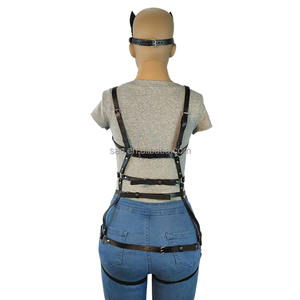 SacKnove 50107 Sexy Mode Corps Complet En Cuir Lingerie Discothèque <span class=keywords><strong>Tentation</strong></span> Bondage Harnais Body Avec <span class=keywords><strong>Renard</strong></span> Masque - Product Image 6