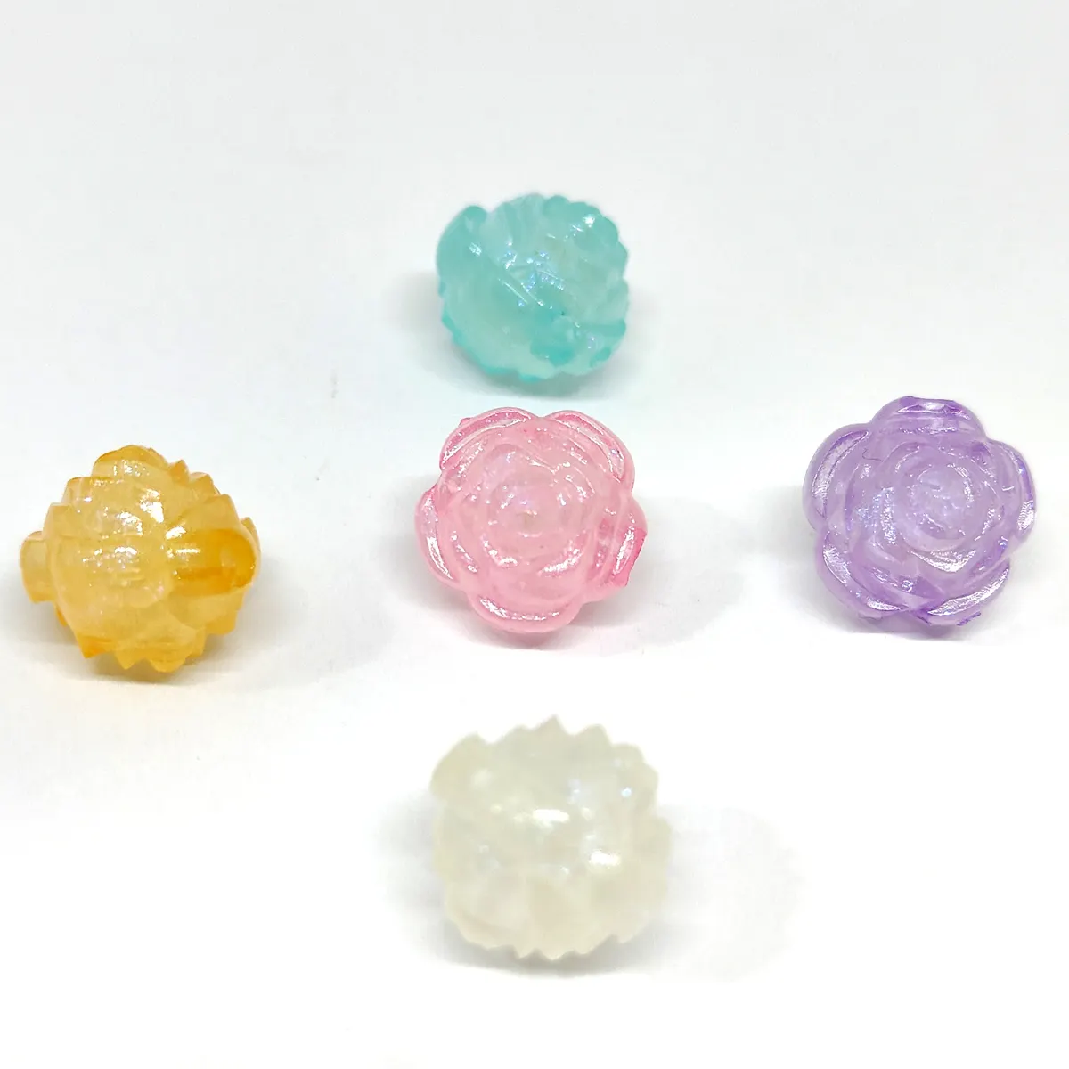 Durchsichtige Gelee Farbe leuchtendes Loch kleine Blume 12 mm Perlen gemischte Farben für Armband Halskette Tasche Kette Schmuckproduktion