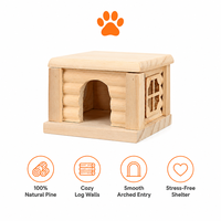 Villa en bois naturel pour hamster, maisonnette durable pour petits animaux, abri décoratif pour cage de hamster - Vente en gros