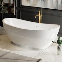 Hôtel moderne Appartement Salle de bain Baignoire blanche Baignoire ovale en acrylique Baignoire sur pied