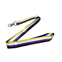 Lanière personnalisée double face en polyester écologique à bas prix avec crochet métallique pour porte-badge LGBTQIA+ (gay, lesbienne, pansexuelle)