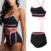 Set Yoga 2 Potong Bahan Bernapas Warna-warni Terinspirasi Dopamin, Bra Olahraga Sensasi Nude, Celana Pendek Peach-bottom, Baju Renang, Pakaian Aktif untuk Olahraga