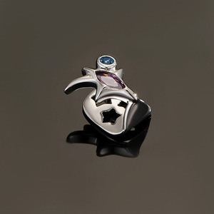 Grillz en forme de cœur pour un seul dentier, plaqué or 18 carats avec incrustation de zircon, unisexe, pour usage quotidien - Product Image 3