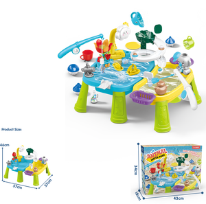 Table de jeu électrique sable et eau à double bassin avec fontaine, jouet de plage sensoriel extérieur pour tout-petits, vente en gros - Product Image 3
