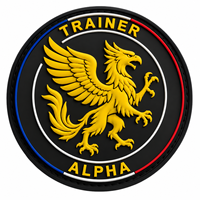 Patch en PVC souple avec logo personnalisé, écusson en caoutchouc 3D Aigle Tricolore Alpha pour vestes, casquettes et sacs, vêtements AWELLS