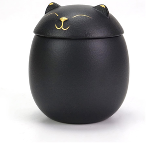 Urne funéraire en céramique pour chat avec carte commémorative, figurine de chat gravée personnalisée pour cendres, urne de crémation pour animaux de compagnie, cadeau de sympathie - Product Image 1