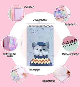 Tùy Chỉnh In Ấn Giấy Bìa A5 Máy Tính Xách Tay Xoắn Ốc Kế Hoạch Tạp Chí <span class=keywords><strong>Kawaii</strong></span> <span class=keywords><strong>Sketchbook</strong></span> Cho Sketchpad - Product Image 2