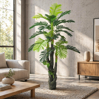 Palmier artificiel géant de 160 cm, grande fausse cocotier décorative résistante aux UV pour aménagement paysager de complexe hôtelier