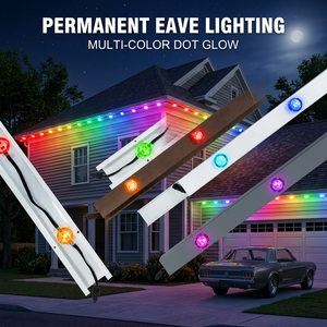 Lumières ponctuelles extérieures permanentes Rgbic 20 mm 48 V 3 fils 4 fils IP68 pour la décoration des avant-toits, lumières de Noël pour la maison - Product Image 1