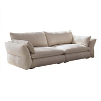 Canapé ergonomique une place en chenille style vintage Glado, couleur crème, pour salon, rembourrage en mousse haute densité, directement de l'usine