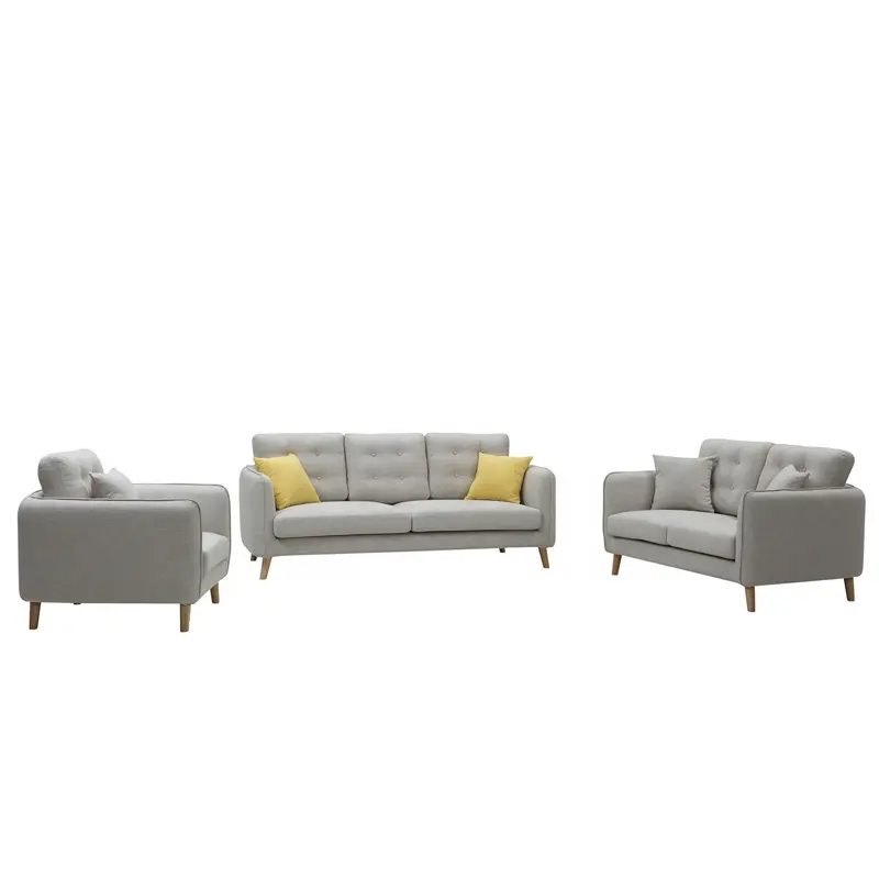 Conjunto de sofá de 3 piezas moderno de tela para asiento de esquina de Banco de tres plazas