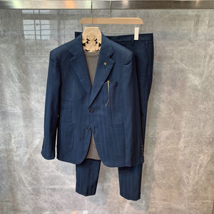 New Coat Design Business Suit Man Casual Custom Thick Slim Fit Suits Blue - Product Image 1