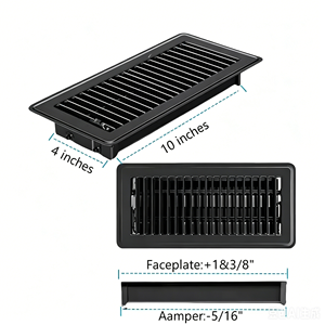 Heavy Duty Stainless Steel 4x10 Modern Minimalist Design Floor Wall Ceiling Registers Grilles Rust-Proof Finish <strong>Vents</strong> Covers for - Product Image 2