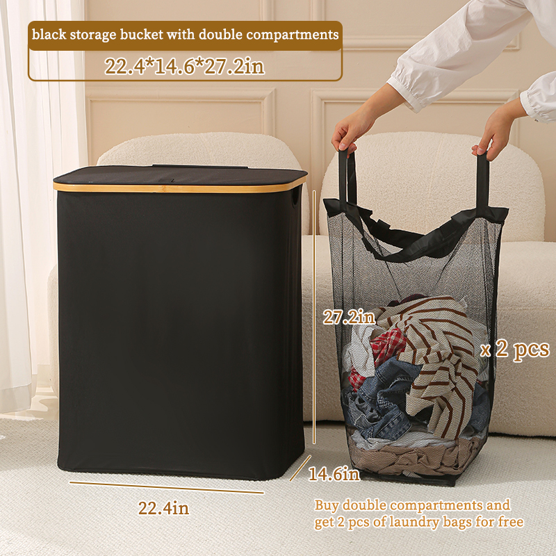 Cesta negra con 2 bolsa interior