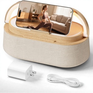 Enceinte sans fil <span class=keywords><strong>avec</strong></span> charge sans fil, <span class=keywords><strong>radio</strong></span> FM, batterie 2500 mAh, veilleuse LED, alarme, en plastique, pour la maison, la chambre, le bureau, cadeaux - Product Image 1