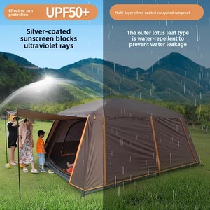 Tente de <span class=keywords><strong>camping</strong></span> de luxe pour l'extérieur, multi-personnes, imperméable, pour la famille, deux chambres, multi-personnes, résistante à la pluie et au vent, pliable - Product Image 2