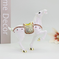 Boîte à Bijoux en Métal Peinte à la Main en Gros, Figurines Émaillées Articulées pour la Décoration Intérieure