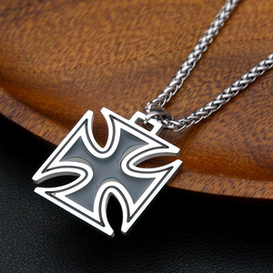Yunnique – collier avec pendentif en forme de croix en acier inoxydable pour hommes, chaîne de 60cm, bijoux de Style Hip Hop - Product Image 4