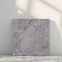 Carreaux de porcelaine modernes 600x600 gris foncé effet marbre, pleine masse, antidérapants pour hall d'hôtel, revêtement de sol commercial, salle de bain, villa - Firebrick