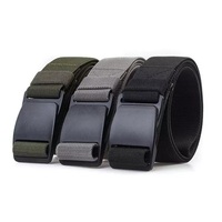 Gina Casual Web Belt Elastic Stretch avec Quick Release Flat Plastic for Buckle Invisible Design Fabric Belts