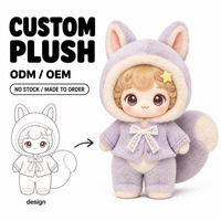 Peluche Écureuil à Capuche avec Visage en Vinyle, Douce et Mignonne, Personnalisable OEM ODM, Vente en Gros d'Usine, Grandes Queues Lavande, Animal en Peluche