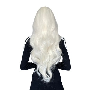 Long Wavy Synthetic Wig Full <b>Lace</b> <b>White</b> Natural Heat Resistant Women Hair Wigs Glueless Factory Price Wholesale Quality - Product Image 4