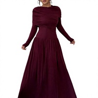 Nouvelle Robe Chic d'Été à Imprimé Numérique, Coupe Originale, Tissée, Manches Longues, Taille Cintrée, Idéale pour le Quotidien