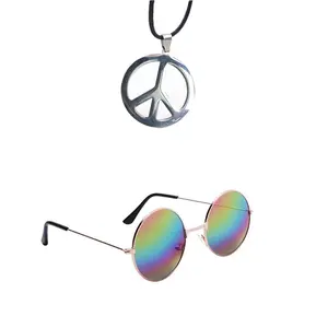 Collier avec pendentif signe de paix, symbole de paix, collier Hippie
