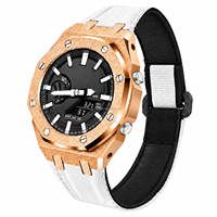 Kit de modification de luxe en fibre de carbone et nylon pour montre GA2100 OEM, boîtier de montre en acier inoxydable dépoli, bracelet en métal, compatible G-Shock GA-2100