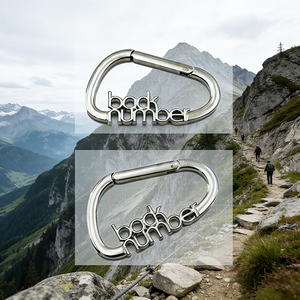 Custom Zinc Alloy Letters LOGO Carabiner <b>Snap</b> <b>Hook</b> Custom Shaped Carabiner Gold Carabiner Keychain for Brand Gifts - Product Image 1