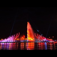 Contratista de Fuentes Musicales Comerciales a Gran Escala para Parques Temáticos, con Luces RGB DMX 512 de Acero Inoxidable y Ecológicas