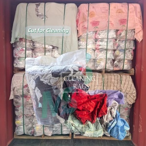 Trapos de Limpieza para Taller, Corte Manual, Colores Mezclados, Trapos de Camiseta Reciclados, Trapos de Algodón Industrial para Limpieza - Product Image 1