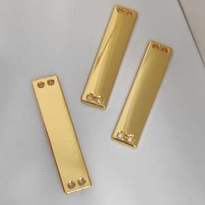 Accesorios para prendas de vestir, logotipo personalizado, 3 x 0.6 cm, etiqueta metálica de aleación de zinc con nombre de marca grabado con láser, etiqueta metálica para hiyab y abaya, para ropa. - Product Image 2