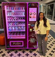 Máquina expendedora de pestañas postizas con adhesivos gratis, SDK de IA, pantalla táctil de 32 pulgadas, gestión basada en la nube, 4G/WiFi, para centros comerciales, belleza y pendientes