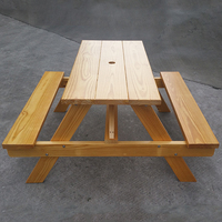Juego de mesa y silla de pícnic de gran oferta, juego de comedor al aire libre de madera maciza de teca, estilo rústico para proyectos de Villa Resort Hotel