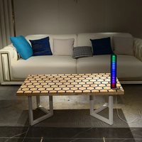 Table basse en bois avec miroir infini et tunnel lumineux LED, cube réfléchissant personnalisable pour la décoration moderne du salon