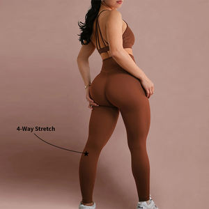 Reggiseno sportivo personalizzato con scricchiolio a vita alta Leggings da Yoga per allenamento Fitness abbigliamento sportivo Leggings da Yoga set da donna - Product Image 5