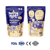 Sachets refermables personnalisés à trois soudures latérales, sacs haute barrière pour préparations de crêpes et gaufres, impression de logo personnalisée