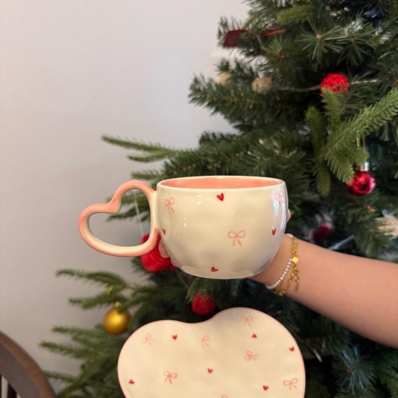 Tasse unique coeur arc rose