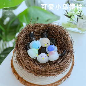 Creativo Mini Soporte para Bolígrafos con Forma de Pájaro, Adorno de Vidrio para Escritorio, Sala de Estar, Hogar, Adorno de Vidrio con Forma de Nube y Pájaro Colorido - Product Image 2