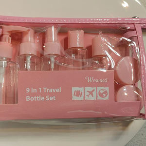 חם 60 מ "ל 9 חתיכות פלסטיק נסיעות סט רוכסן סט סט עבור משאבת קרם קוסמטיקה מיכל מיכל ספריי להעיף להעיף כובע בקבוק כובע שמיש פעמי - Product Image 6