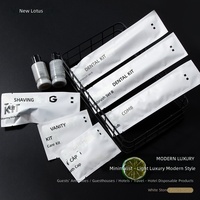 Kit de toilette haut de gamme jetable avec brosse à dents et dentifrice, logo personnalisable, emballé individuellement, pour hôtels