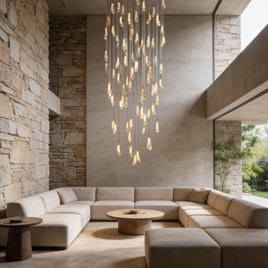 大型ロングシャンデリア ヴィラ/ホテル照明 カスタマイズ モダンアクリルガラスアートシャンデリア、吊り下げペンダント天井照明 - Product Image 1