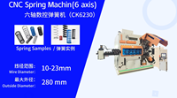 CK6230 | Máquina CNC para resortes sin cámara | 10-23 mm | 6 ejes | ChuangYu | OD280mm | Suspensión Automotriz | Equipo de Resorte para Moldes | León Dorado