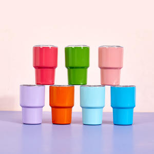 Mini gobelet isotherme en acier inoxydable de 2 oz avec couvercle transparent arc-en-ciel, tasse à eau chaude pour les fêtes, conforme à <span class=keywords><strong>Amazon</strong></span> - Product Image 1