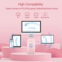 Eyoyo Portable Mini Pink 3-in-11D Laser Qr Lector de código de barras Escáner de código de barras para inventario de almacén