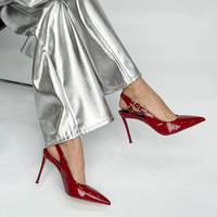 Chaussures à talon fin et élégant pour femme, avec boucle latérale pointue rouge, souples et ajustables, idéales pour le bureau et les banquets.