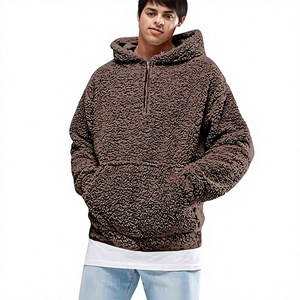 Men's Sherpa <b>Fleece</b> Hoodie Winter Warm <b>Teddy</b> Pullover Sweatshirt Custom Men's <b>Teddy</b> <b>Fleece</b> Hoodie Oversized Sherpa Sweatshirt - Product Image 1