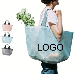 Bolsa de Compras de Malla de PVC Reutilizable y Ecológica, Personalizada, para Cosméticos, en Oferta - Product Image 1