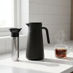 PINKAH <span class=keywords><strong>Théière</strong></span> isotherme de luxe 1400 ml en acier inoxydable à double paroi avec <span class=keywords><strong>infuseur</strong></span>, carafe à café à séparation thermique, garde le chaud pendant 24 heures - Product Image 1
